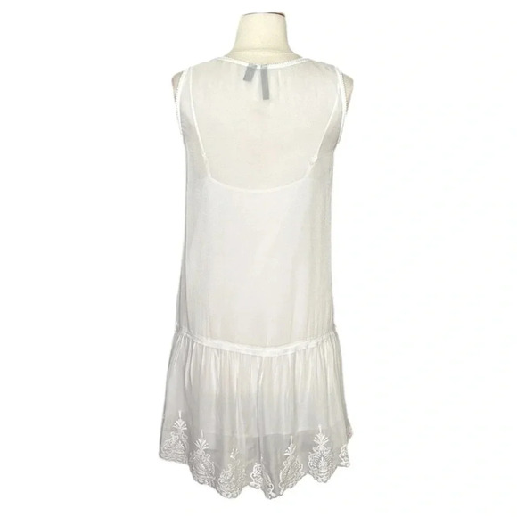 MANGO Suit White Dress Embroidered Western Camisole Sheer Ivory Feminine LWD 2 - Picture 7 of 16